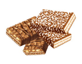 Wafers in chocolate